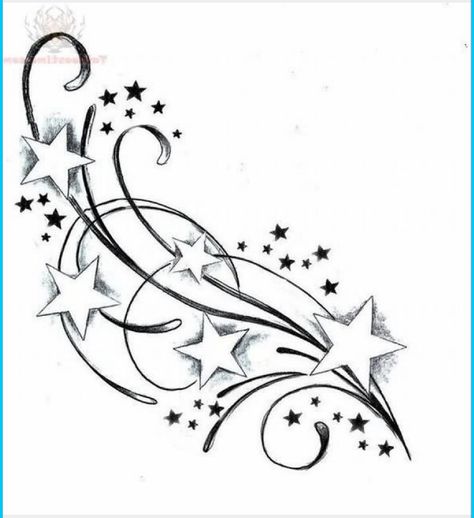 Star Sketch, Kunst Tattoos, Star Tattoo Designs, Vine Tattoos, Sketch Tattoo, Tattoo Lettering Fonts, Constellation Tattoos, Diy Tattoo, Foot Tattoo