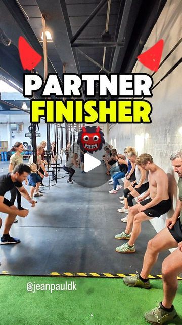 Jean-Paul Espinosa on Instagram: "✅️ PARTNER FINISHER 👿👿

If your workout didn't have that much leg work, this is a nice way to burn your classes leg in 3min 🤣

Would you try it?

Filmed during my endurance class 17-18 ❤️

👉 feel free to repost or share in your story
👉 follow @jeanpauldk for more tips
👉 tag a friend who might like this post ❤ 

Idea inspired from @mathias__holte

#coach #crossfit #functionaltraining #training #workout #gymnastic #weightlifting #crossfitcoach  #fitness #foryou #handstands #squat #painfree #foryoupage
#deadlift #rehab #fitfam #fitnesstips 
#mobility #pullups #fitnessmotivation #fitnesscoach #pullup" Group Workout Ideas, Bootcamp Games, Coach Crossfit, Hockey Workouts, Crossfit Coach, Crossfit Training, Partner Work, Partner Workout, Leg Work