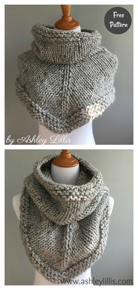 Stockinette Bandana Cowl Free Knitting Pattern #freeknittingpattern #knittingpattern #bandanacowlpattern #cowlfreepattern Corak Krusye, Projek Mengait, Bandana Cowl, Cute Bandana, Ravelry Knitting, Knitting Patterns Free Sweater, Knitting Patterns Free Scarf, Easy Knitting Projects, Cowl Knitting Pattern