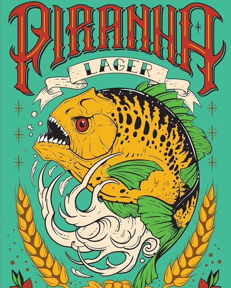 Get hooked on piranha illustrations! Learn to draw these fierce fish with flair - from razor-sharp teeth to dynamic poses. Art just got a bit more bite! Piranha Fish Art, Kelp Drawing, Dynamic Poses Art, Piranha Tattoo, Explanation Kills Art, Surf Punk, Piranha Fish, Illustration Design Ideas, Poses Art