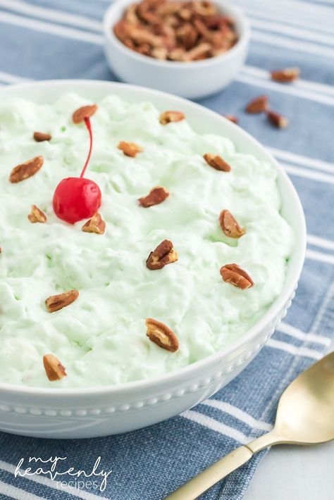 Pistachio Fluff Pistachio Pudding Dessert, Bacon Ranch Cheeseball, Fluff Recipes, Pistachio Dessert Pudding, Pistachio Fluff, My Heavenly Recipes, Jello Dessert, Banana Pudding Desserts, Pistachio Salad