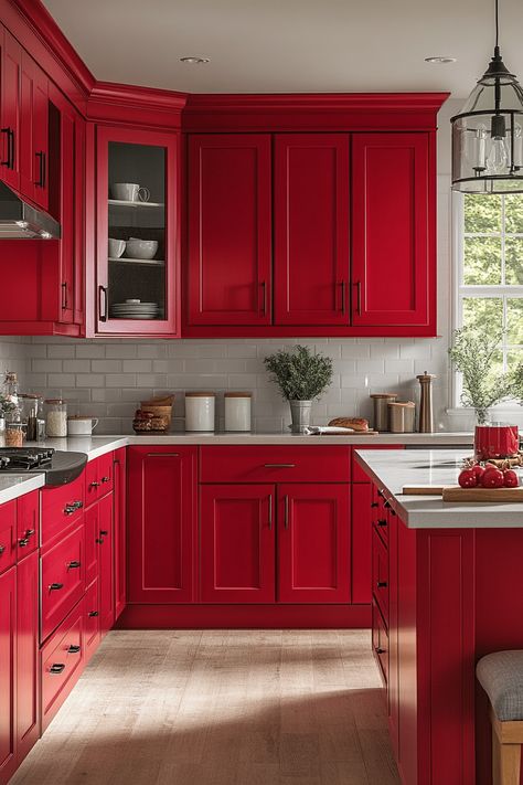 19 Stunning Red Kitchen Cabinet Designs That Make a Statement