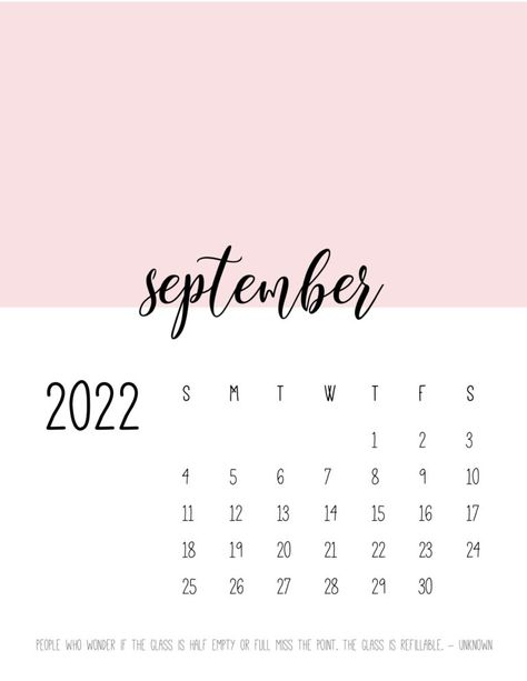 Happy Aniversary, World Of Printables, Free Printable Calendars, September Calendar, Printable Calendars, Cute Calendar, Calendar 2022, Daily Planner Pages, Block Color