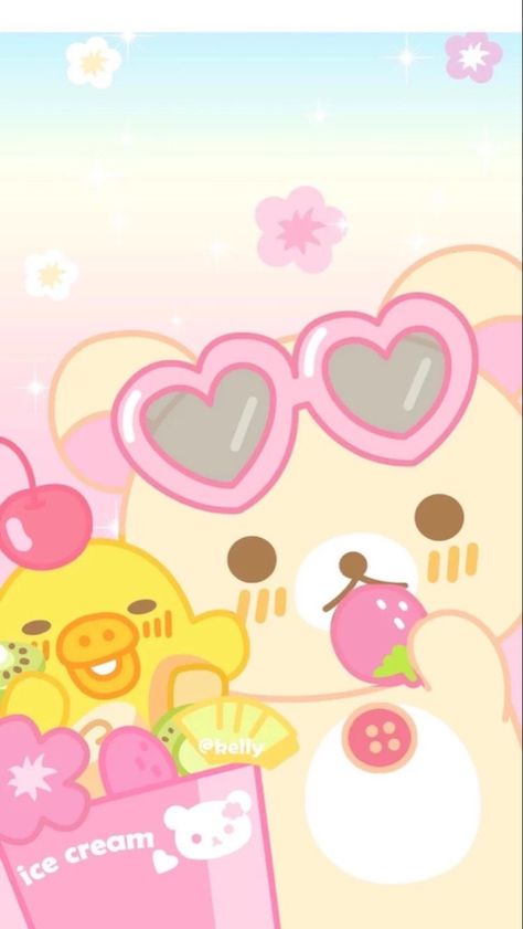 Animal Cute, Rilakkuma, Discord Server, Cute Kawaii, Ice Cream, Fruit, Pink, Kawaii