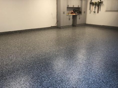 How Much Does It Cost To Epoxy Garage Floor? Garage Floor Finishes, Epoxy Garage Floor Coating, Epoxy Garage Floor, Epoxy Floor Paint, Garage Epoxy, Concrete Garage, Concrete Epoxy, Garage Floor Paint, Metallic Epoxy Floor