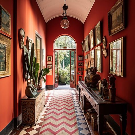 Homes & Gardens | Decorating with red can be a brave choice, but when done well, it can be one of the most impactful colors to use in home decor if you want… | Instagram Unexpected Red Interior Design, Decorating With Red, Red Theory, Red Interior Design, Vibe Rooms, Isabella Blow, Italian Glamour, Haute Bohemian, Red Can