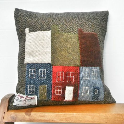 Harris Tweed cushions bags and home accessories. by HouseofTweed How To Make Piping, Village Design, Town Design, Cushion Ideas, Make A Pillow, Applique Cushions, Sewing Cushions, Big Country, Sewing Pillows