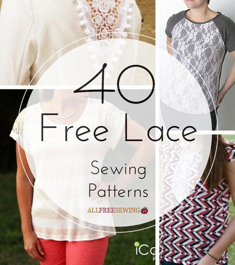 40 Free Lace Sewing Patterns | Add some elegance to your wardrobe with these lace sewing patterns! Diy Lace Shorts, Lace Diy Projects, Lace Projects, Lace Sewing, Lace Clothing, Pajama Pattern, Lace Crafts, Dolls Clothes Diy, Lace Designs