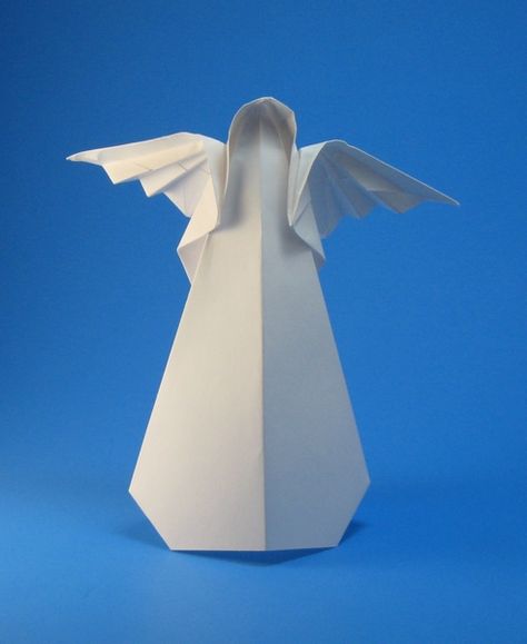 Origami Angel by Toshio Chino folded by Gilad Aharoni Christian Origami, Origami Angel Band, Angel Wing Bookmark Origami, Origami Peace Dove, Origami Angel, Carnival Night, Origami Book, Paper Angel, Crafts Origami