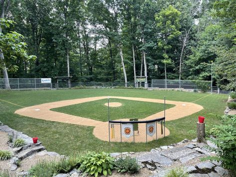 Mini Baseball Field Backyard, Backyard Baseball Field, Baseball Backyard, Wiffle Ball Field, Backyard Baseball, Wiffle Ball, Entertaining Space, Outdoor Entertaining Spaces, The Sandlot