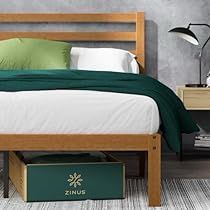 Bed Frame No Box Spring, Platform Bed Frame With Headboard, Gorgeous Bed, Wood Platform Bed Frame, Bed Platform, Bed Frame With Headboard, Slatted Headboard, Bamboo Bedding, Bamboo Frame