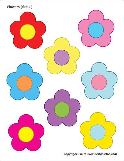 Flowers | Free Printable Templates & Coloring Pages | FirstPalette.com Flowers Printable Template, Flower Petals Printable, Colorful Flower Printable, Spring Flowers Printables Free, Flower Art Printable, Flower Templets Free Printable, Flower Templates Printable Free For Kids, Spring Flower Template Free Printables, Flower Picture Printable