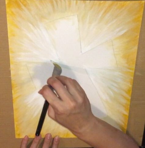 Cross Painting - Acrylic Painting Tutorial - Step By Step Diy Cross Paintings On Canvas, Cross Painting Ideas On Canvas, Cross Paintings On Canvas, Ladies Activities, Cross On Canvas, Paint And Praise, Cross Canvas Paintings, Easter Canvas Painting, Cross Art Painting