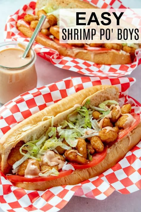 Shrimp Po Boy Recipe, Cooking Shrimp, Sweet Chili Shrimp, Po Boy Sandwich, Recipe Shrimp, Shrimp Po Boy, Monte Cristo Sandwich, Breaded Shrimp, Cookie Sandwich