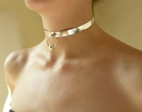 Sterling silver handmade slave collar Stage Reference, Halo Pendant, Silver Choker, Sparkly Things, Choker Collar, Collar Jewelry, Choker Necklaces, Handmade Sterling Silver, Collar Necklace