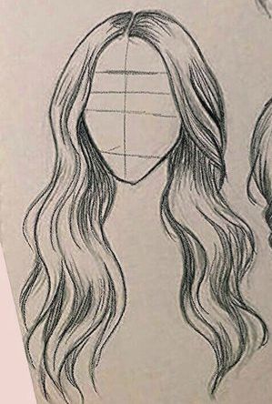 Easy Hair Drawings, Long Hair Drawing, Girl Hair Drawing, Hair Drawings, Draw Hair, Hair Sketch, Drawing Hair, Hair Drawing, Easy Drawings Sketches