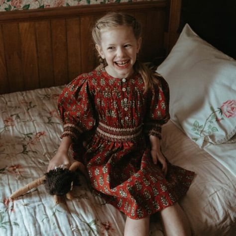 The Eleanor Dress in Red Block Print is designed to get your little one through this season in comfort and style. Made from the softest twill cotton, the Eleanor Dress features a sweet smocking detail at the waist and sleeves with patch pockets. | Lali | Girls - Eleanor 3-Quarter Cuff Sleeve Smocked Lace Waist Dress, (Red Block Print, Size 3Y) | Maisonette collects the best children’s products from around the world (unlike Zulily, Etsy, The Tot, Farfetch Kids, Childrensalon, Crate and Kids, Kohls, Wayfair, Buy Buy Baby, Nordstroms, Mini Boden, J.Crew Factory, or PotteryBarn Kids), creating a curated shopping experience for you. Think of us as your shortcut to fashion for litte ones!