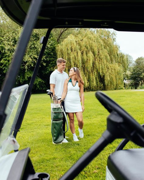 Golf club date Ph @anastasia.ponomarenko.photo MDs @mrandmrslittlewood Agency @ttmmanagement Location @teesside.gc Golf Couple Photoshoot, Golf Course Photoshoot, Golf Engagement Photos, Golf Shoot, Golf Couple, Golf Photoshoot, Golf Pics, Couples Golfing, Court Photoshoot