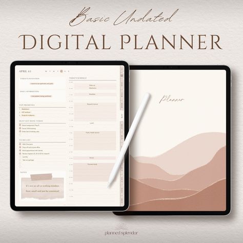 Digital Planner | Undated Simple Minimalist Boho Terracotta Daily, Weekly, Monthly Planner for iP... mentalhealthplanner #digitalplannertutorial #androidlife🖍️ Best Ipad Planner App, Boho Digital Planner, Digital Planner Pages, Best Digital Planner, Digital Planner Cover, Planer Organisation, Ipad Stuff, Planner For Ipad, Digital Journaling