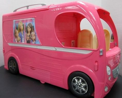 Barbie Camper Birthday Party, Barbie Camper Van, Disney Princess Carriage, Barbie Camper, Rv Camper, Disney Princess Toys, Accessoires Barbie, Toy Cars For Kids, Princess Toys