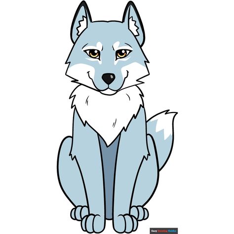 How to Draw a Cartoon Wolf Sitting Wolf Drawing, Wolf Easy Drawing, Cartoon Wolf Drawing, Wolves Drawing, New Drawing Ideas, Wolf Drawing Easy, Mascot Ideas, Wolf Cartoon, Cool Cartoon Drawings