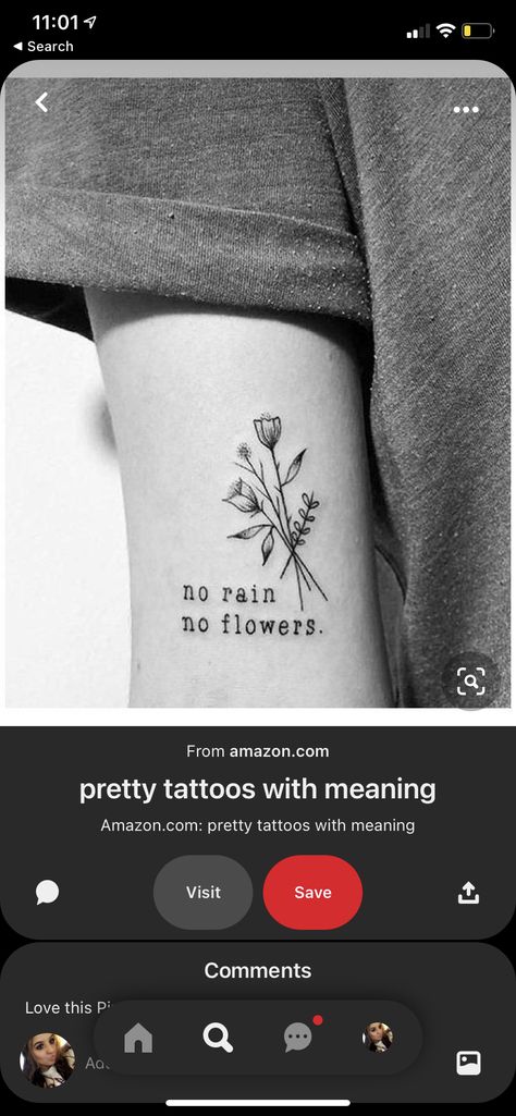 Flowers In The Rain Tattoo, No Rain No Flowers Tattoo, Flowers In The Rain, Rain Tattoo, No Rain No Flowers, Flowers Tattoo, Flower Sketches, Tattoo Meaning, No Rain