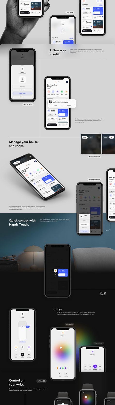 Redesign Smart Home on Behance Case Study Design, 포트폴리오 레이아웃, Sketch App, Phone Mockup, App Design Inspiration, Mobile App Ui, Portfolio Layout, House System, Ux Web Design