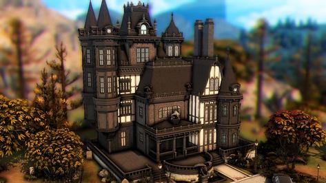 The Sims 4 - Vlad manor reno - vampire - speed build NO CC Plumbobkingdom Sims 4 Vladislaus, Roblox Mansion, Sims 4 Victorian House, Sims4 Lots, Goth Mansion, Ts4 Builds, Mansion Plans, Sims Lots, Vampire House