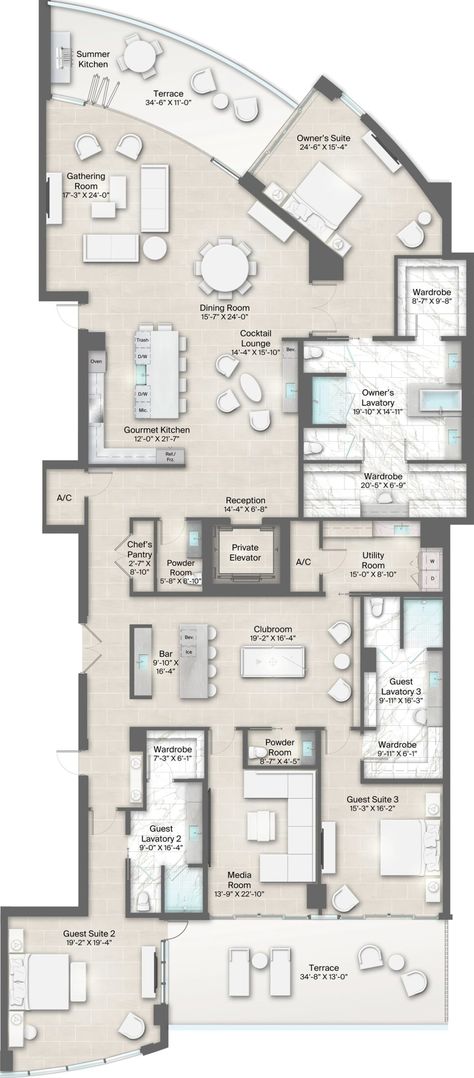 Armand 2 Floor Plan | The Residences at The St. Regis Longboat Key Resort | The Residences at The St. Regis Longboat Key 2 Bedroom Condo Floor Plan, Penthouse Layout Floor Plans, Luxury Penthouse Apartment Floor Plans, Condos Luxury Apartments, Luxury Condo Floor Plans, Luxury Apartment Floor Plan, Apartment Floor Plans Luxury, Penthouse Floor Plan, Condominium Floor Plan