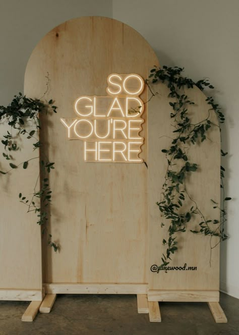 Stage Inspiration, Event Wall Decor Backdrops, Easter Arch Backdrop, Easter Photo Booth Backdrop, Church Event Decorations, Church Foyer Decor, Wooden Photo Backdrop, Women’s Event, Church Lobby Decor