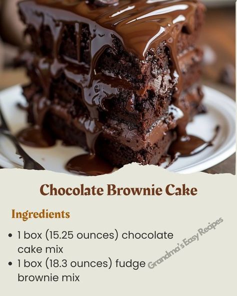 Chocolate Cake Mix And Brownie Mix Cake, Grandmas Best Chocolate Cake, Cake Like Brownies Recipe Homemade Cocoa Powder, Grandma's Chocolate Cake Recipe, Grandma’s Chocolate Cake, Grandma’s Chocolate Brownie Cake, Brownie Cake Recipe, Brownie Mix Recipes, Chocolate Brownie Cake