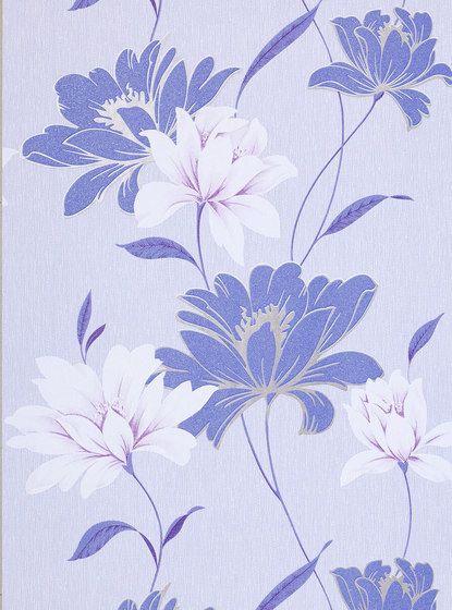 Blue And White Floral Wallpaper, White And Silver Wallpaper, White Floral Wallpaper, Website Colors, Tropical Fabric Prints, Blue Floral Wallpaper, Wallpaper Uk, Silver Wallpaper, Textile Prints Design