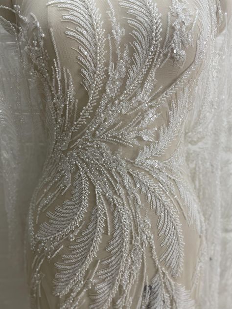 Beaded Bridal Lace Fabric, Bridal Embroidery, Ball Outfit, Hand Beaded Embroidery, Diy Bead Embroidery, Tambour Embroidery, Beaded Lace Fabric, Bridal Lace Fabric, Bridal Wedding Dress