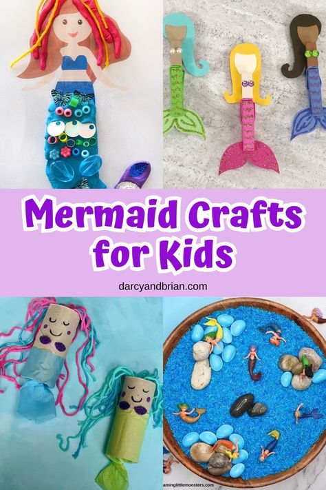 Mermaid Crafts For Kids, Little Mermaid Crafts, Diy Mermaid Tail, Mermaid Slime, Paper Doll Craft, Mermaid Stories, Crafts For Kids Easy, Mermaid Headband, Mermaid Crafts