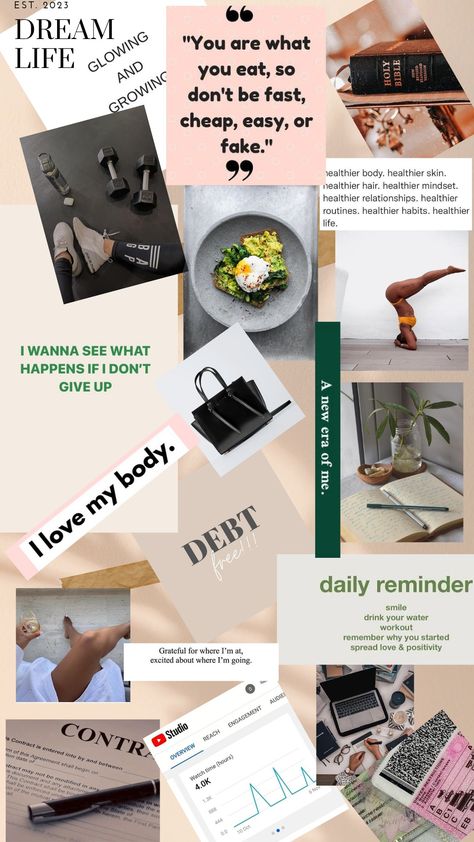 Vision Board Simple Life, Vision Board Minimalist, Simple Vision Board, Vision Board Sample, Vision Board Idea, Board Themes, Vision Board Themes, Creative Vision Boards, 2023 Vision Board