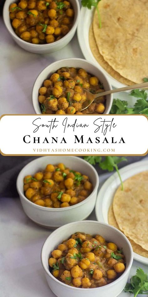 Chana Kurma Indian Chick Pea Recipes, Indian Bread Recipes, Amazing Vegetarian Recipes, Vegan Curry Recipes, South Indian Style, Indian Dinner, Hearty Dinner Recipes, Easy Vegetarian Dinner, Easy Indian Recipes