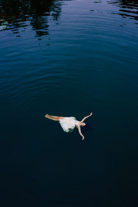 A Woman, Floating, Water, White, Instagram