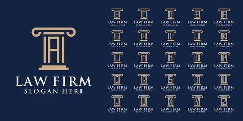 Premium Vector | Law firm with line art style logo design and business card Law Firm Logo Branding, Attorney Logo Design, Law Logo Lawyer, Law Firm Design, Law Firm Branding, Law Logos Design, Lawyer Logo, Law Firm Logo Design, Food Logo Design Inspiration