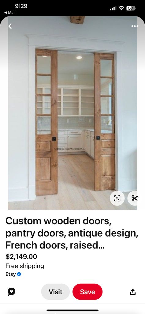 French Doors Laundry Room, Laundry Room French Doors, Pantry Door, Antique Design, Wooden Doors, French Doors, Laundry Room, Pantry, Doors