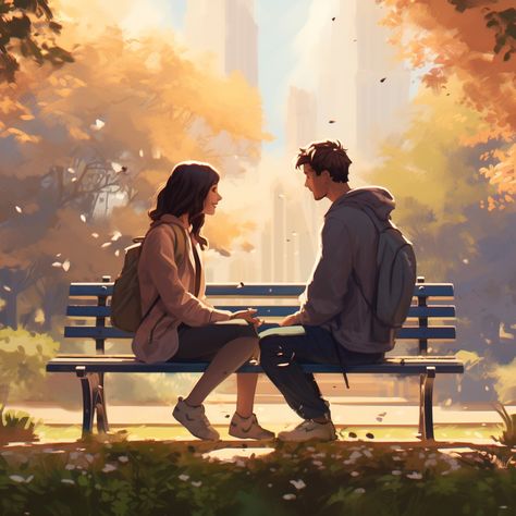 Couple On Bench Drawing, Couples In The Park, Couple Sitting Back To Back, Couple Sitting On Bench Drawing, Two People Sitting Together Drawing, Two People Sitting On A Bench, Couple Sitting Illustration, Couple Bench Sitting, Couple Sitting Together Drawing