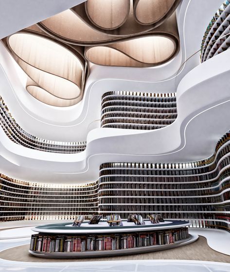 Futuristic Library, Futuristic Interior Design, Mind Design, Futuristic House, Future Architecture, Futuristic Building, Futuristic Home, Library Architecture, Futuristic Interior