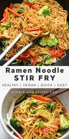 Veggie filled Ramen Noodle Stir Fry recipe is a quick and easy recipe perfect for those who want a hearty and healthy noodle dish in under 30 minutes! #wfpb #stirfry #healthyrecipes #veganrecipes #plantbased Ramen Noodle Stir Fry, Simple Veganista, Veggie Stir Fry Recipes, Veggie Noodles Recipes, Healthy Ramen, Recipes Spicy, Vegetarian Stir Fry, Healthy Noodles, Easy Ramen