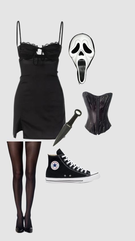 scream costume Scream Movie Outfits, Scream Costume, Scream Movie, Movies Outfit, Costume Ideas, Eminem, Scream, Halloween Costumes, Black Dress