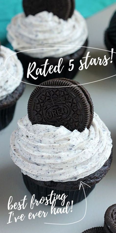 Oreo Buttercream Frosting, Frosting Decorating, Cookies And Cream Cupcakes, Cookies And Cream Frosting, Cookie And Cream Cupcakes, Chocolate Cupcakes Filled, Oreo Frosting, Oreo Buttercream, Chocolate Cupcakes Moist