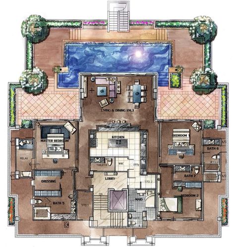 Chom Tawan :: Penthouse Floorplan Penthouse Luxury Floor Plans, Pent House Floor Plan, Penthouse Layout Floor Plans, Penthouse Plan, Penthouse Floorplan, Penthouse Floor Plan, Penthouse Apartment Floor Plan, Penthouse Layout, Plan Apartment