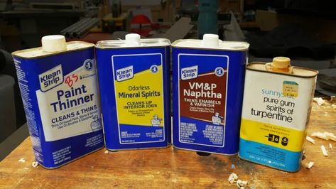 Q&A: Mineral spirits vs. paint thinner vs. turpentine vs. naphtha - FineWoodworking Chemistry Degree, Varnish Remover, Home Maintenance Checklist, Garage Storage Solutions, Paint Thinner, Mineral Spirits, Kitchen Storage Solutions, Storing Paint, Cleaning Appliances