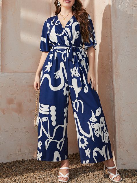 Designer Overalls, Bridesmaids Jumpsuits, Floral Evening Dresses, Print Butterfly, Belt Jumpsuit, Designer Jumpsuits, Jumpsuit Elegant, Butterfly Sleeve, Plus Size Jumpsuit