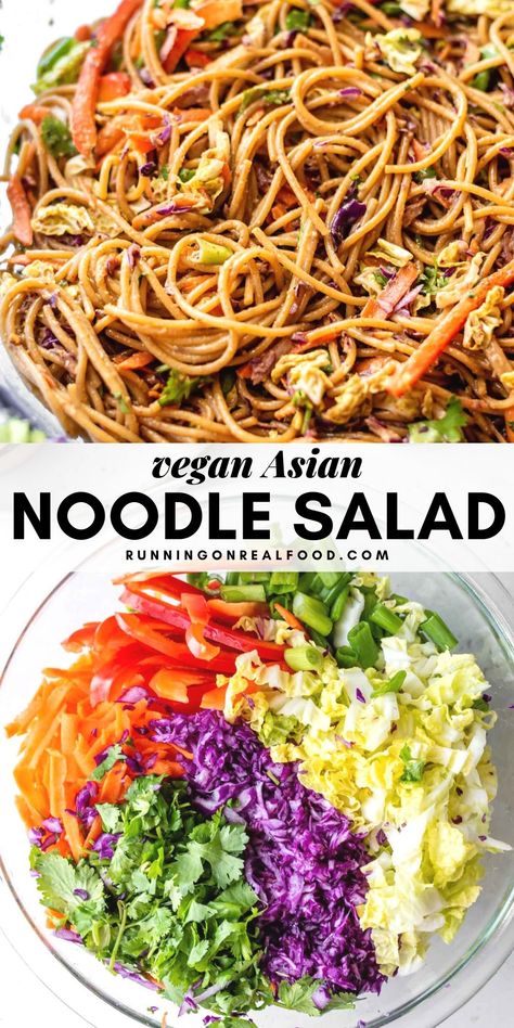 Cold Asian Noodle Salad, Asian Noodle Salad Recipe, Salad Macaroni, Spicy Peanut Noodles, Noodle Salad Cold, Salad Quinoa, Asian Noodle Salad, Healthy Asian, Noodle Salad Recipes