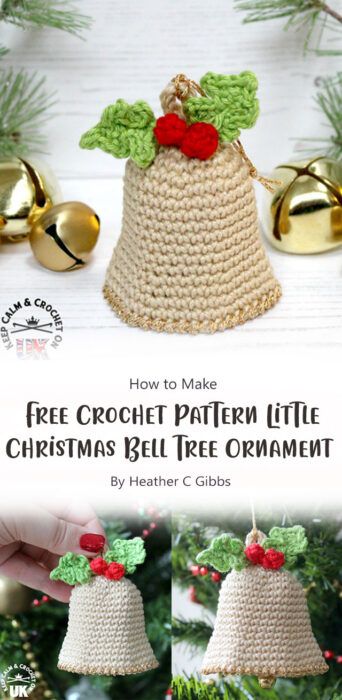 5 Christmas Bell Ornament Free Crochet Pattern Ideas - Carolinamontoni.com Crochet Bells Christmas, Crochet Christmas Bells Free Patterns, Crochet Christmas Bell Ornaments Free Pattern, Crochet Bell Pattern, Crochet Bells Pattern Free, Crochet Christmas Bells Pattern Free, Crochet Christmas Bells, Crochet Bells, Crochet Christmas Ornaments Free Pattern