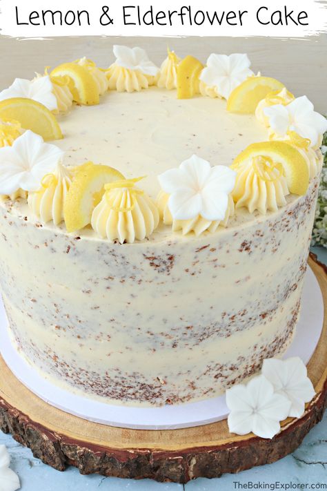 Using Lemon Curd, Recipes Using Lemon Curd, Lemon Curd Recipes, Elderflower Cake, Lemon Wedding Cakes, Elderflower Recipes, Lemon Baking, Curd Recipes, Jubilee Cake